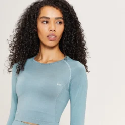 MP Women's Shape Seamless Long Sleeve Top - Stone Blue -Damen Fitnessbekleidung Verkäufe 13110581 2274915095449340