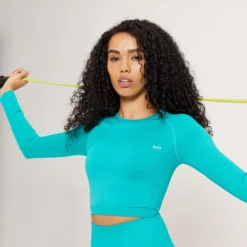 MP Women's Shape Seamless Long Sleeve Top - Lagoon -Damen Fitnessbekleidung Verkäufe 13110589 7534915095699912