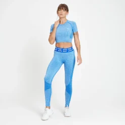 MP Women's Curve Crop Short Sleeve T-Shirt - True Blue -Damen Fitnessbekleidung Verkäufe 13121049 8134994423076267