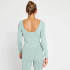 MP Women's Composure Seamless Long Sleeve Crop Top - Ice Blue -Damen Fitnessbekleidung Verkäufe 13125921 1104954755637707