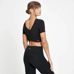 MP Women's Composure Short Sleeve Crop Top - Black 9 MP Women's Composure Short Sleeve Crop Top - Black -Damen Fitnessbekleidung Verkäufe 13126201 9474994424313482