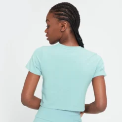 MP Women's Rest Day Body Fit Crop T-Shirt - Ice Blue -Damen Fitnessbekleidung Verkäufe 13129972 1924938721210791