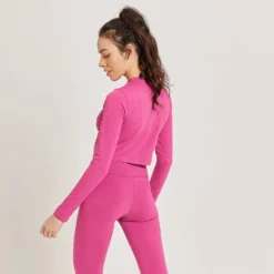 MP Women's Rest Day Body Fit Long Sleeve Crop T-Shirt - Sangria -Damen Fitnessbekleidung Verkäufe 13129980 5214911999216483