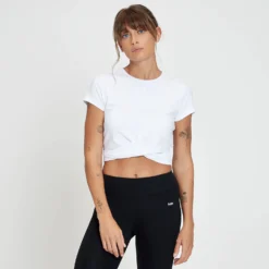 MP Women's Composure Twist Front Crop T-Shirt - White