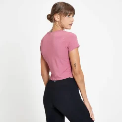 MP Women's Composure Twist Front Crop T-Shirt - Mauve -Damen Fitnessbekleidung Verkäufe 13139095 1134994423401677