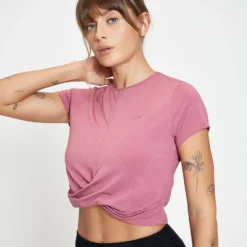 MP Women's Composure Twist Front Crop T-Shirt - Mauve -Damen Fitnessbekleidung Verkäufe 13139095 2064994423474400