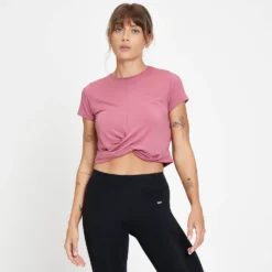 MP Women's Composure Twist Front Crop T-Shirt - Mauve