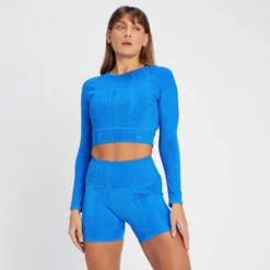 MP Women's Tempo Reversible Long Sleeve Crop Top - Electric Blue