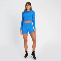 MP Women's Tempo Reversible Long Sleeve Crop Top - Electric Blue -Damen Fitnessbekleidung Verkäufe 13808936 9865026082911767
